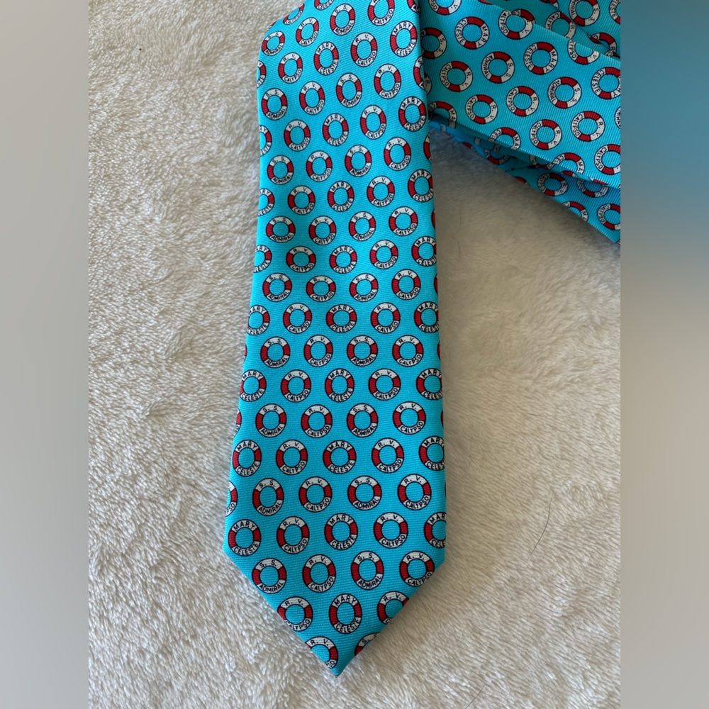 Narrow JCrew Mens Silk Blue Nautical Tie